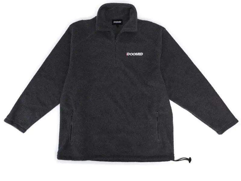 Doomed Brand "Fleeced Half Zip" Pullover - Black