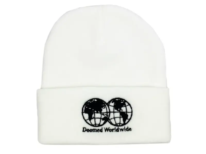 Doomed Brand "Globe" Beanie Mütze - White