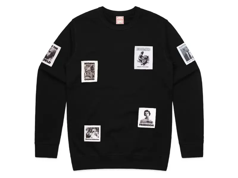 Doomed Brand "Patch Sweater" Pullover - Black