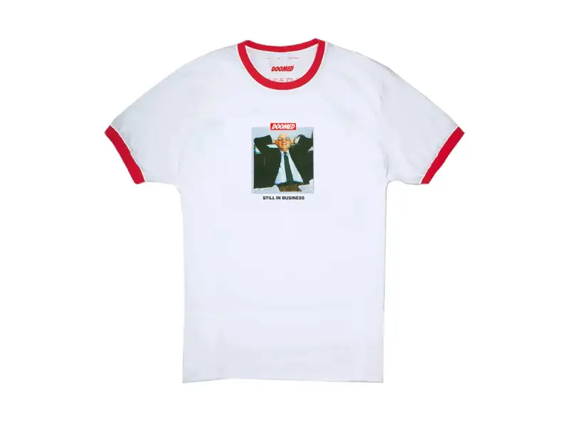 Doomed Brand "Still In Business Ringer" T-Shirt - White/Red