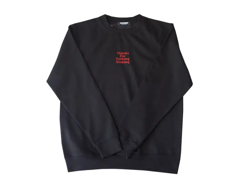Doomed Brand "Thanks for Nothing" Pullover - Black