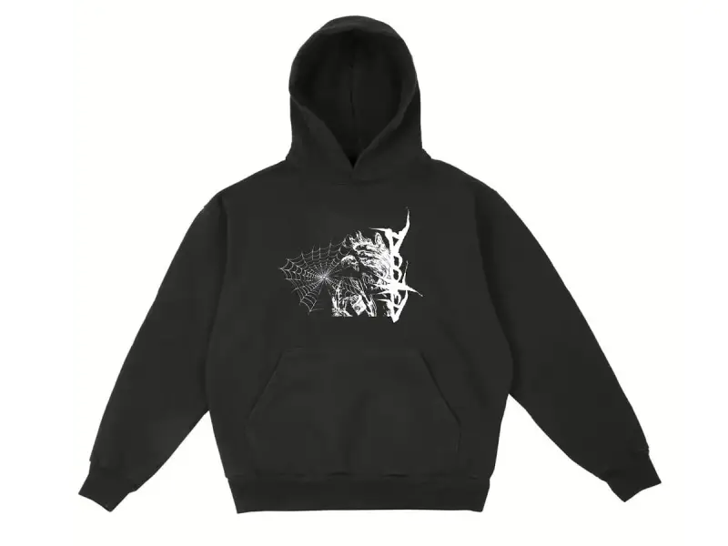 Doomed Brand "Web" Hooded Pullover - Black