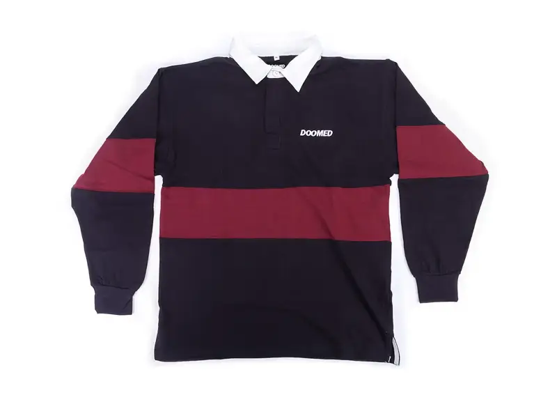 Doomed Brand "Will Carling Rugby Polo" Hemd - Navy/Burgund