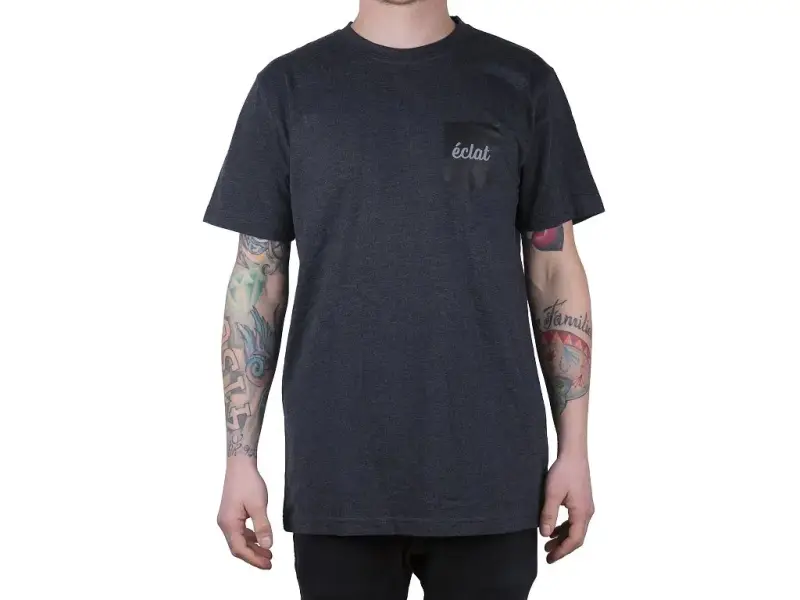 eclat "Script Pocket" T-Shirt - Heather Grey