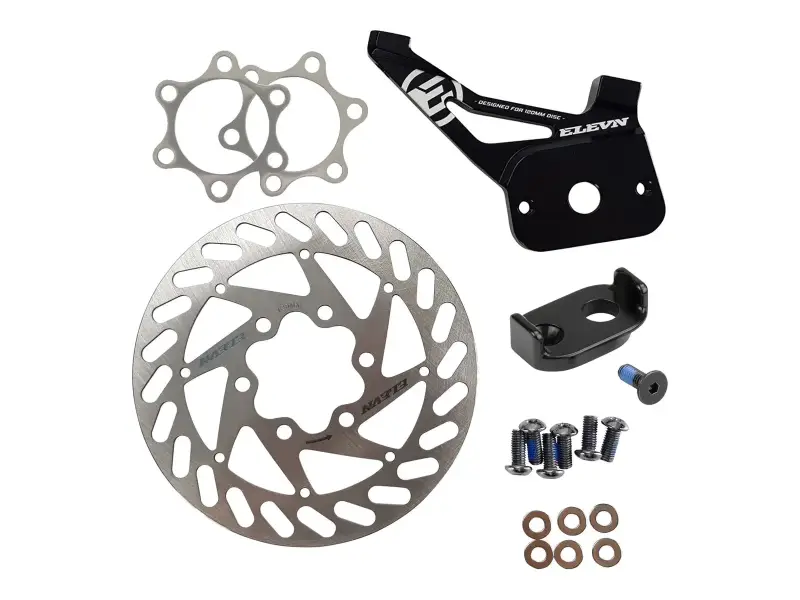 Elevn Technologies "Post Mount 120/10mm" BMX Race Disc Brake Adapter Kit - with V-Brake Cover Bolts