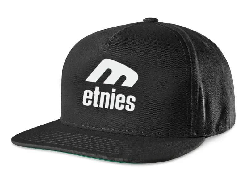 Etnies "Icon E Snapback" Cap - Black/White