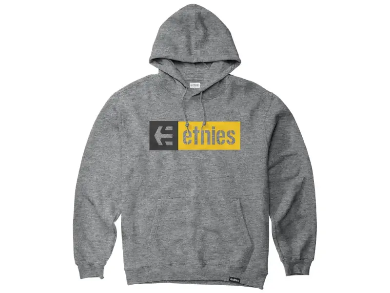 Etnies "New Box" Hooded Pullover - Grey/Black/Yellow