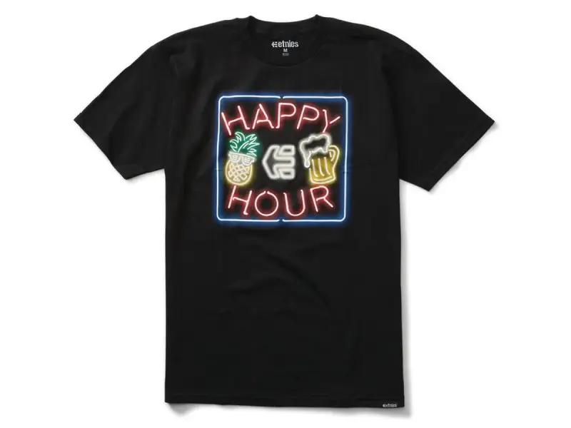 Etnies X Happy Hour "Neon" T-Shirt - Black
