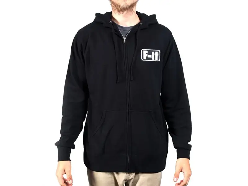 Fit Bike Co. "Patch" Hooded Zipper - Black