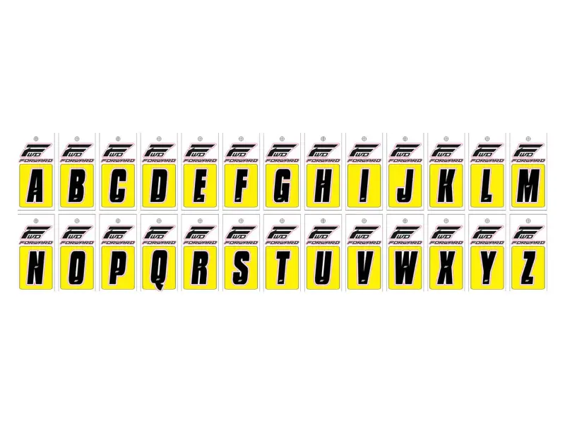 Forward BMX Race Letter Stickers - Black