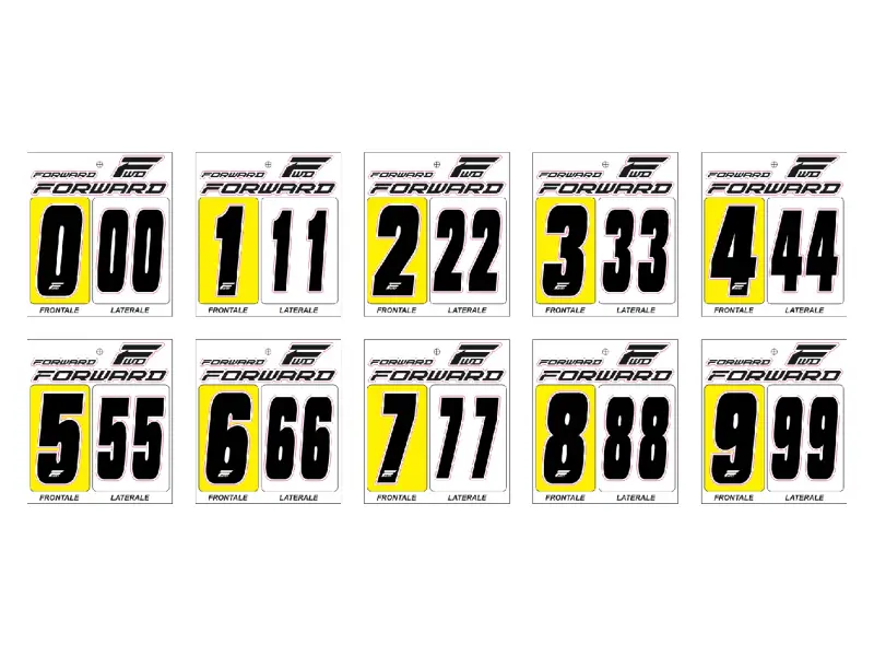 Forward BMX Race Number Stickers - Black