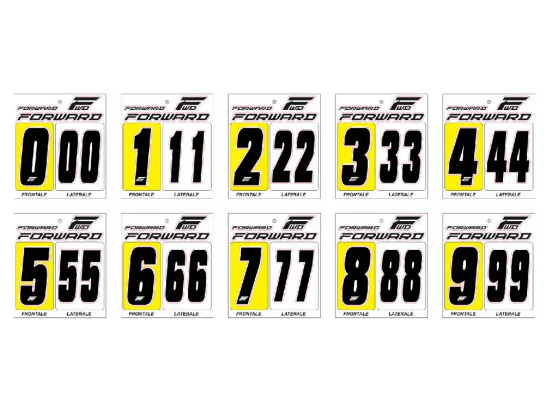 Forward BMX Race Number Stickers - Black