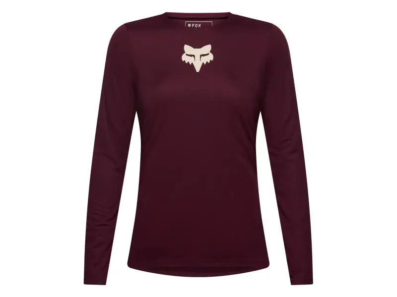 Fox Racing "Ranger Fox Head Women Long Sleeve" Jersey - Dark Maroon