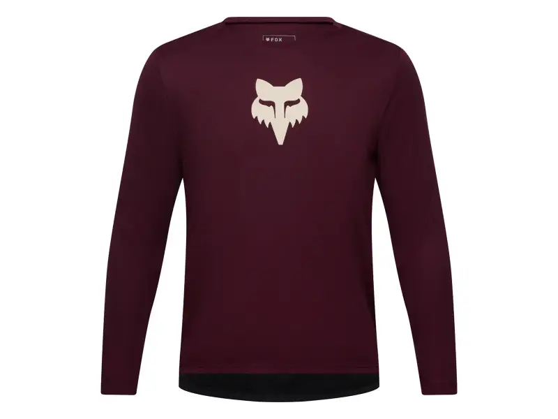 Fox Racing "Ranger Fox Head Youth Long Sleeve" Jersey - Dark Maroon (Kids)
