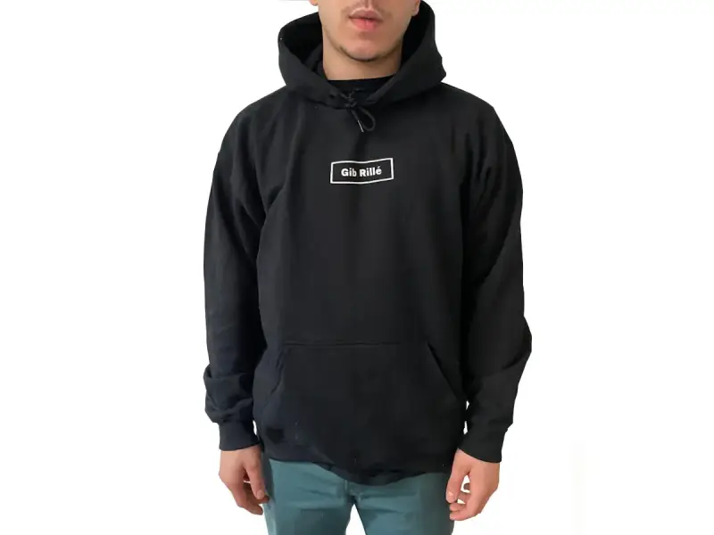 Gib Rille "Boxlogo" Hooded Pullover - Black