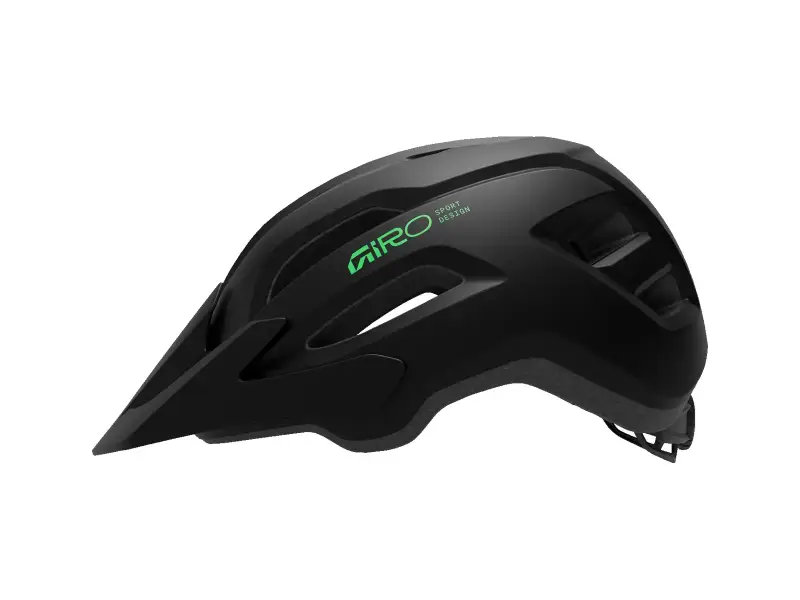 Giro "Fixture II Y" MTB Helm - Matte Black/Green (Kids)
