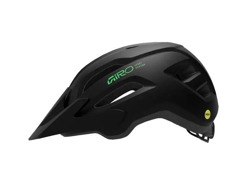 Giro "Fixture Mips II Y" MTB Helm - Matte Black/Green (Kids)
