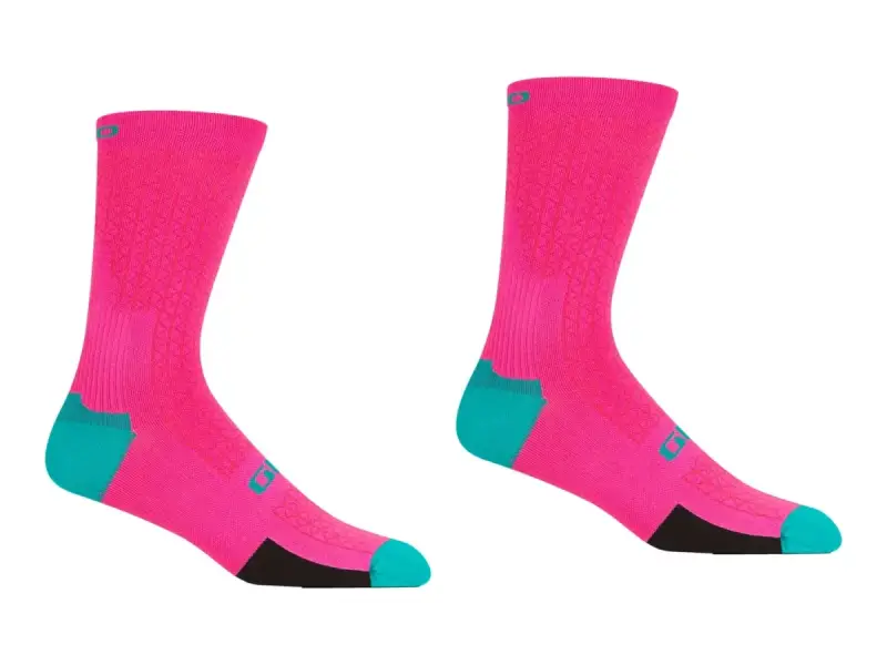 Giro "HRC Team" Socks - Neon Pink/Screaming Teal