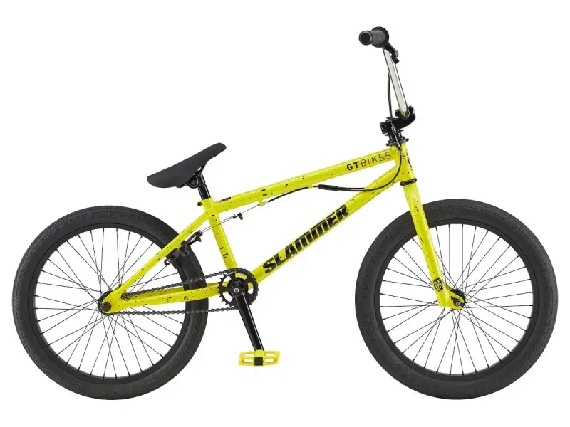 GT Bikes "Slammer" 2020 BMX Bike - Glossy Yellow/Black Splatter
