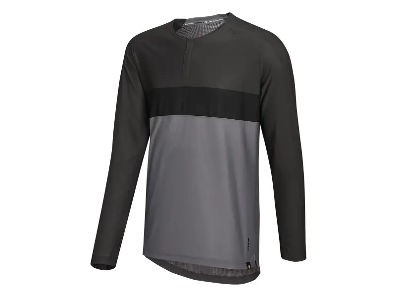 iXS "Flow XTG Long Sleeve Henley" Jersey - Black