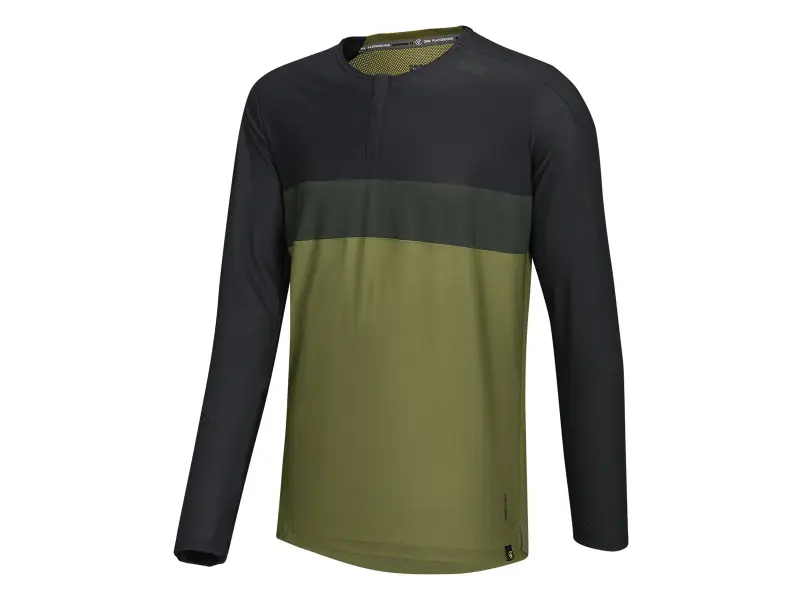 iXS "Flow XTG Long Sleeve Henley" Jersey - Olive