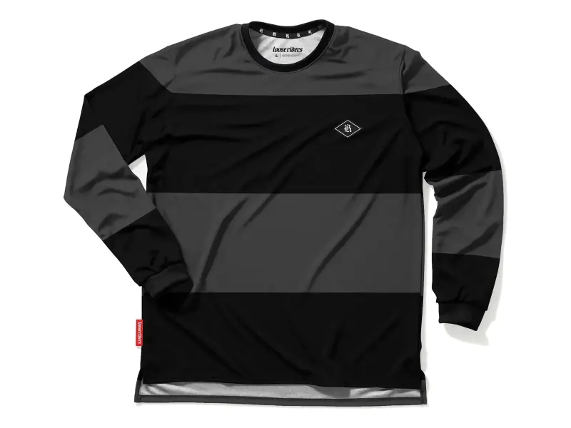 Loose Riders "Baseline Bold Long Sleeve" Jersey - Grey/Black