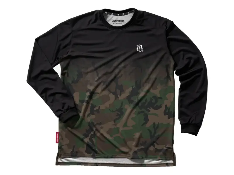 Loose Riders "Essentials Dipped Long Sleeve" Jersey - Camo