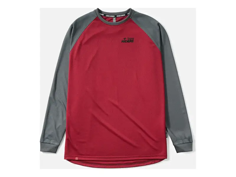 Loose Riders "Essentials Long Sleeve 2025" Jersey - Burgundy/Grey