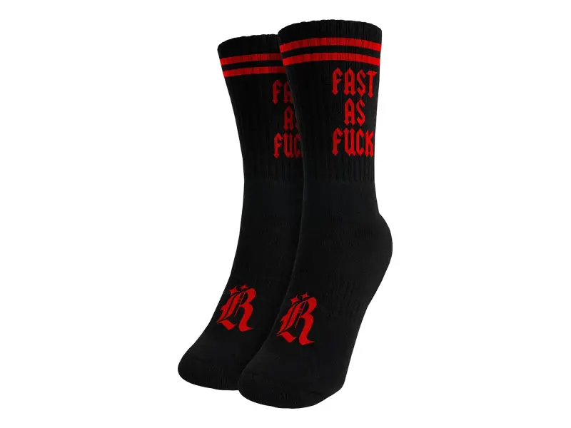 Loose Riders "Fast As F*ck" Socks - Black/Red