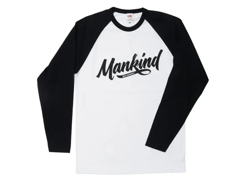 Mankind Bike Co. "Groove Raglan" Longsleeve - White/Black
