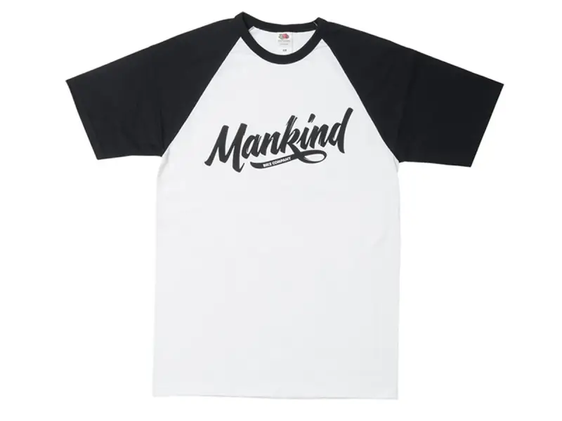 Mankind Bike Co. "Groove Raglan" T-Shirt - White/Black