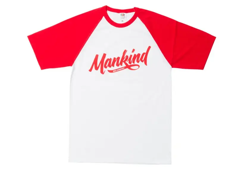 Mankind Bike Co. "Groove Raglan" T-Shirt - White/Red