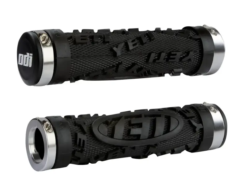 ODI "Yeti Hardcore 130mm" Lock-On MTB Griffe - Schwarz (Silberne Klemmringe)