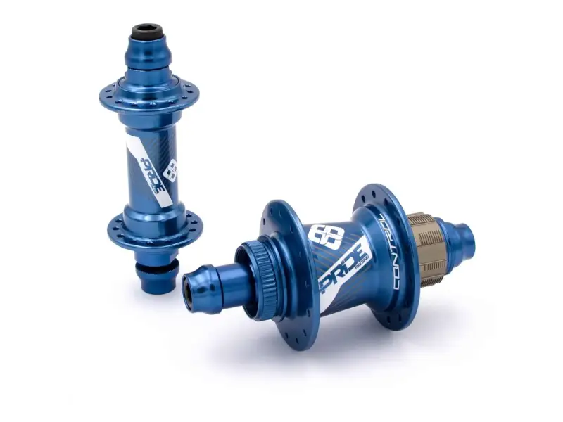 Pride Racing "Control EXP" BMX Race Vorderradnaben - Blue, 28H, 10mm Achse