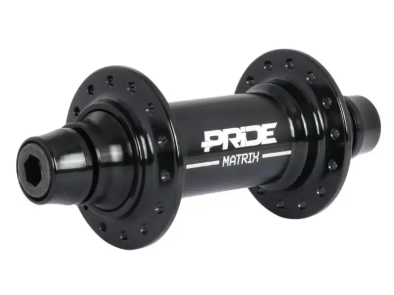 Pride Racing "Matrix Front Hub 10mm" BMX Race Vorderradnaben - 28H, 10mm Achse, Black