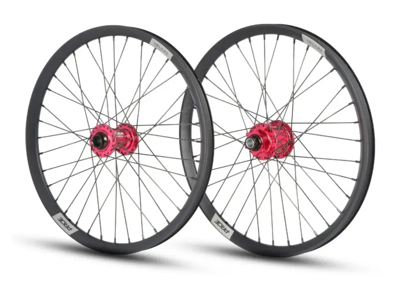 Pride Racing "Helium M24 X Matrix" Wheelset - 20 Inch (406) - 20/15mm - Splash Red/Black