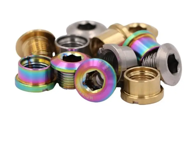 Pride Racing "Vortex Titanium Bolt Short Kit" BMX Race Cranks Spare Parts - Titanium, 6.5 mm Spacer