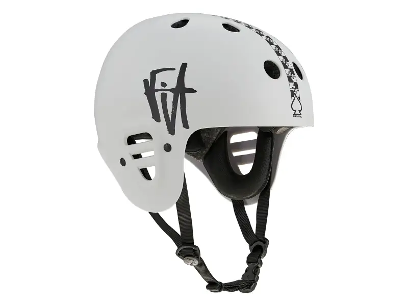 ProTec X Fit Bike Co. "Full Cut Certified" BMX Helmet - Checkered Matte Light Grey
