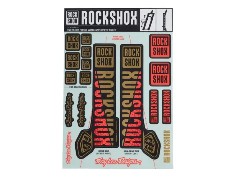 Rockshox "Troy Lee Designs" Decal Kit - 35mm Fork