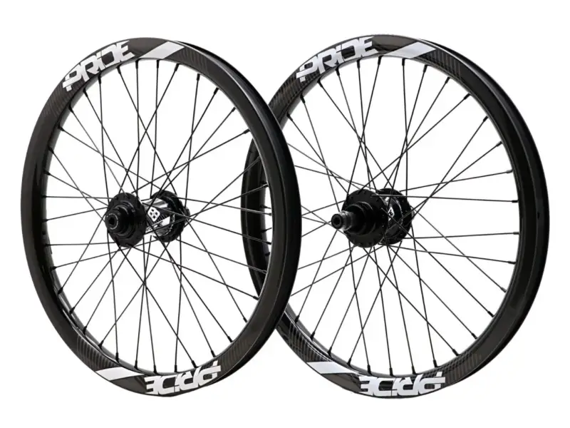 Pride Racing "Gravity / Control V2" BMX Race Complete Wheels - 20 Inch / 20mm-15mm Axle / Carbon / …