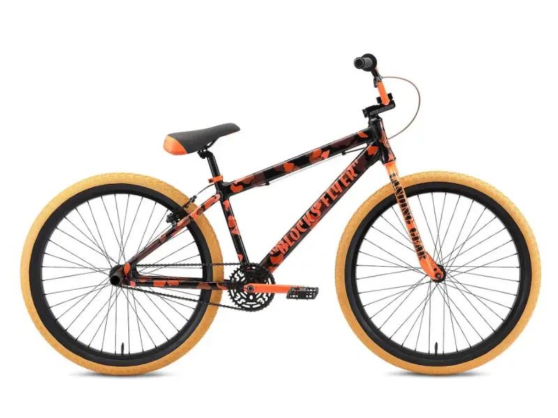 SE Bikes "Blocks Flyer 26" 2021 BMX Cruiser Bike - 26 Inch - Orange
