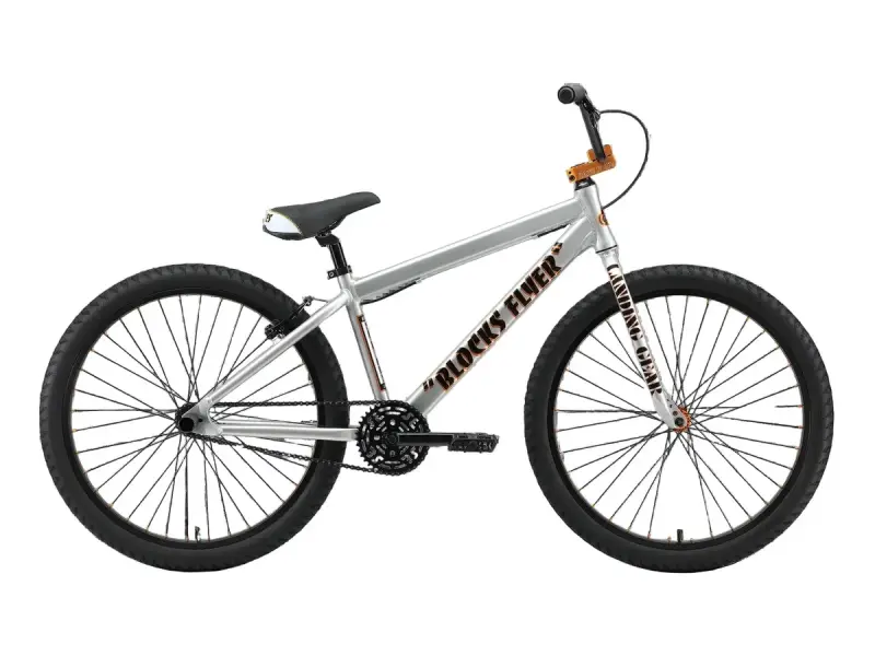 SE Bikes "Blocks Flyer 26" BMX Cruiser Bike - 26 Inch | Iced Out Silver