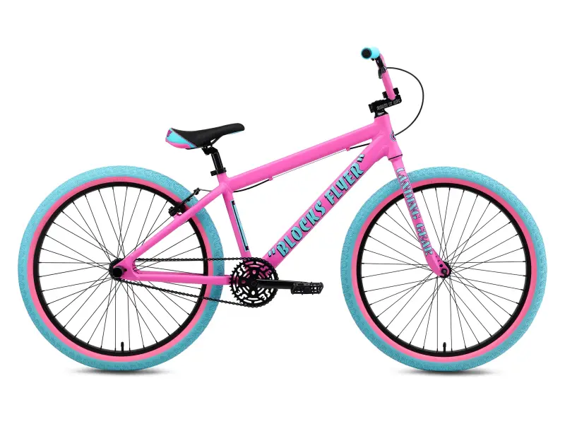 SE Bikes "Blocks Flyer 26" BMX Cruiser Bike - 26 Inch - Pink Bubblegum
