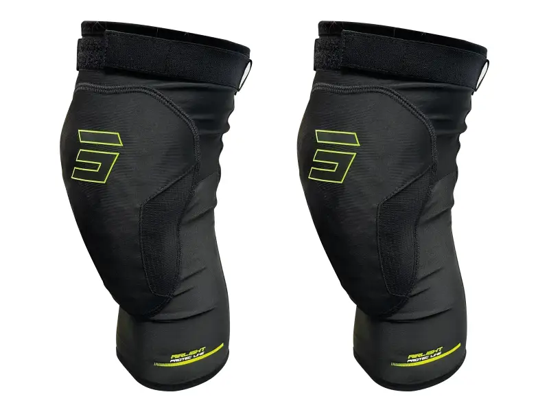 Shot Race Gear "Airlight 2.0" Knee Guards - Black/Neon Yellow