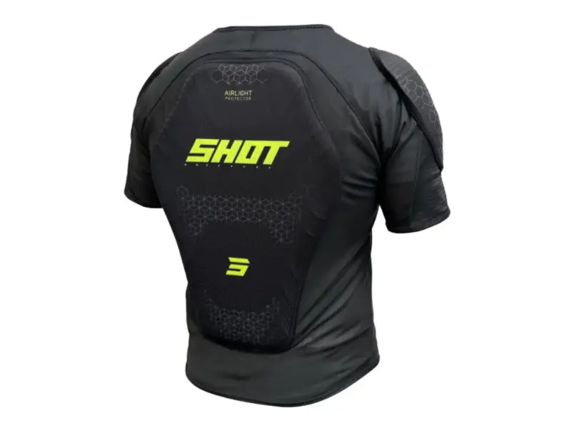Shot Race Gear "Airlight" Protektor Jacke (Kids, kurzarm) - Black/Neon Yellow