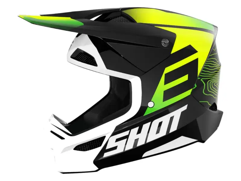 Shot Race Gear "Furious Apex" Fullface Helmet - Neon Yellow
