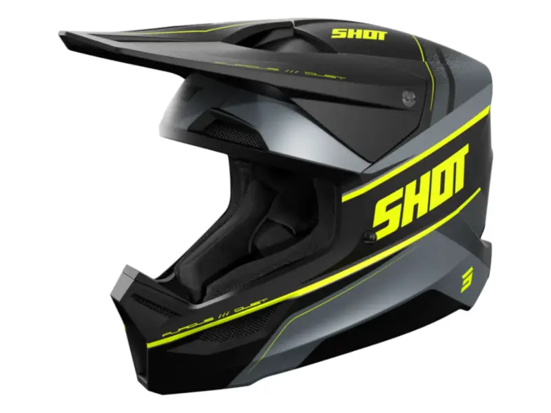 Shot Race Gear "Furious Dust" Fullface Helm - Neon Yellow Matt