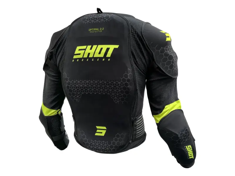 Shot Race Gear "Optimal 2.0" Protektor Jacke (Kids) - Black/Neon Yellow