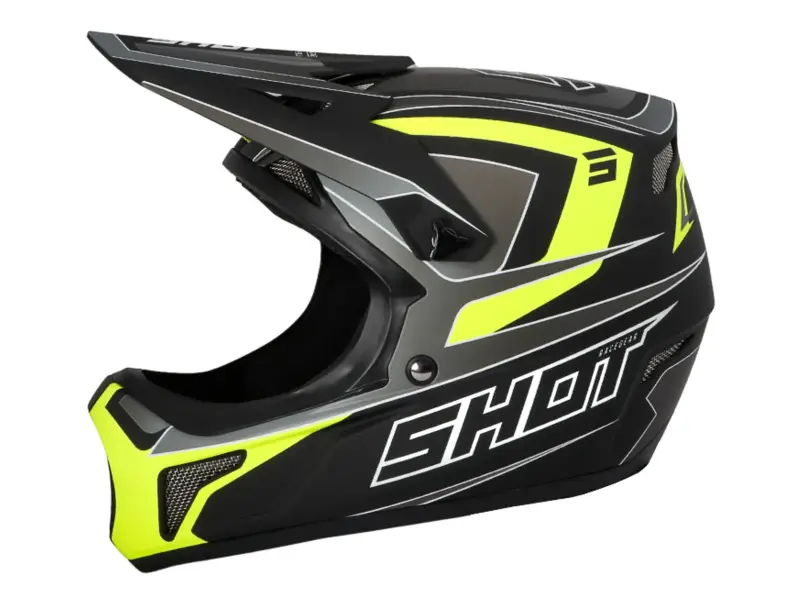 Shot Race Gear "Rogue Level" Fullface Helmet - Black/Neon Yellow Matt
