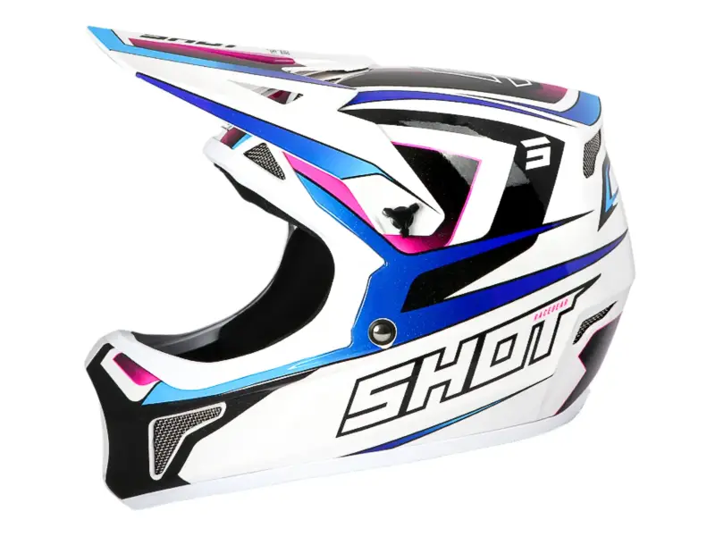 Shot Race Gear "Rogue Level" Fullface Helmet - White/Blue Pearly